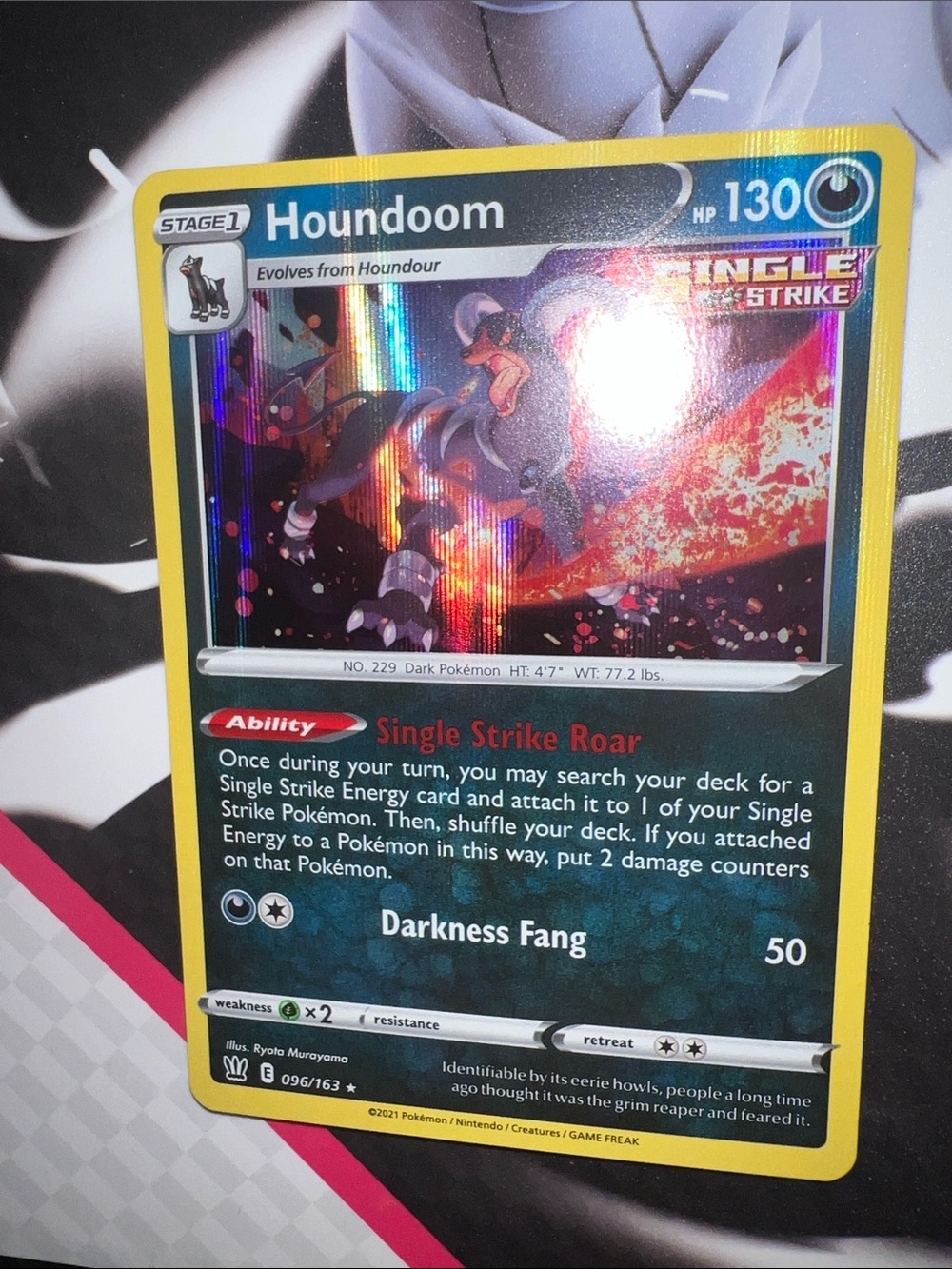 Pokemon Houndoom Trading Card - Black & Yellow